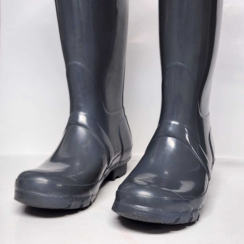 Hunter Tall Rain-boots in Gray Gloss Size US 5F, 6M EU 37